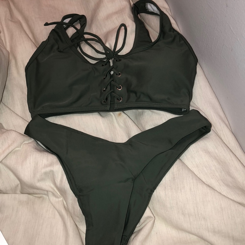 Green bathing suit